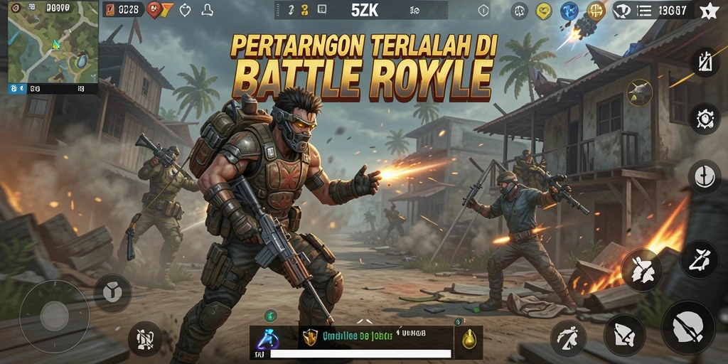 Gameplay intens 5ZK dalam mode Battle Royale yang mendebarkan.