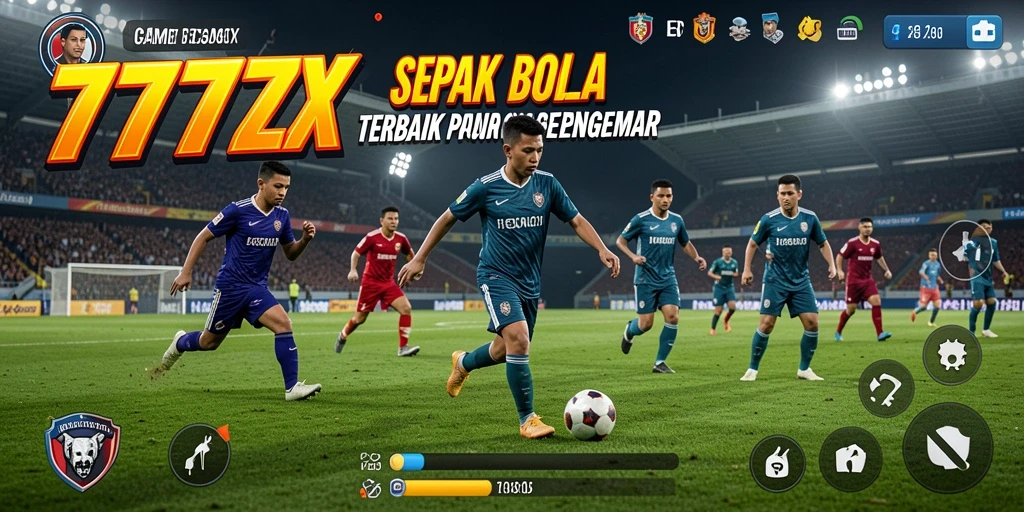 Tampilan gameplay <strong>777ZX</strong> yang intens dan menarik di lapangan sepak bola.