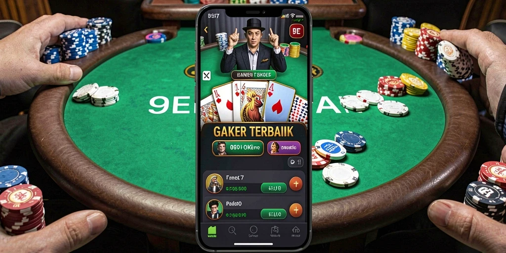 Tampilan screenshot bermain game Poker yang mendebarkan.