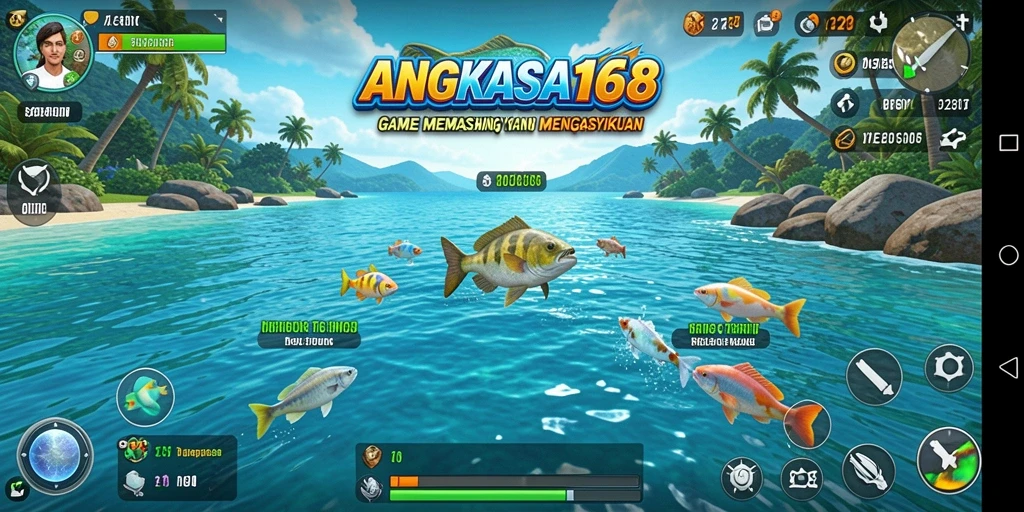Tampilan gameplay memancing yang seru dan menarik di ANGKASA168.