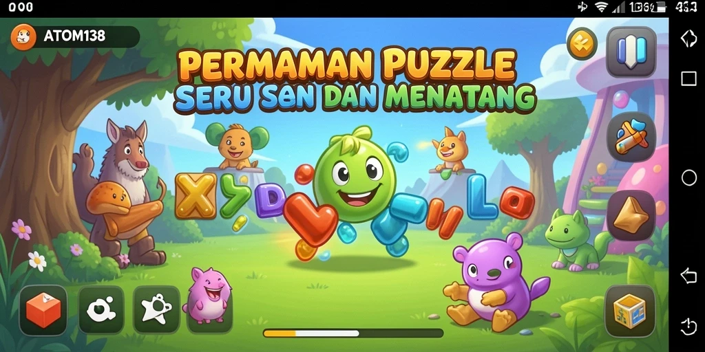 Tampilan gameplay menarik dari ATOM138 yang penuh teka-teki.