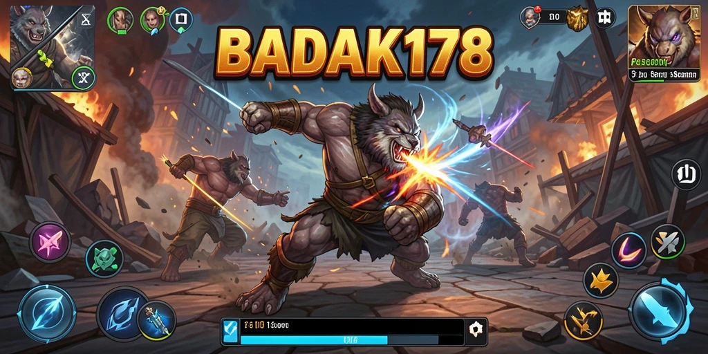 Screenshot BADAK178 menampilkan aksi pertarungan yang mendebarkan.