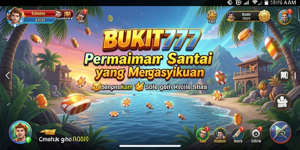 Tampilan ui BUKIT777 yang cerah dan penuh warna saat gameplay.