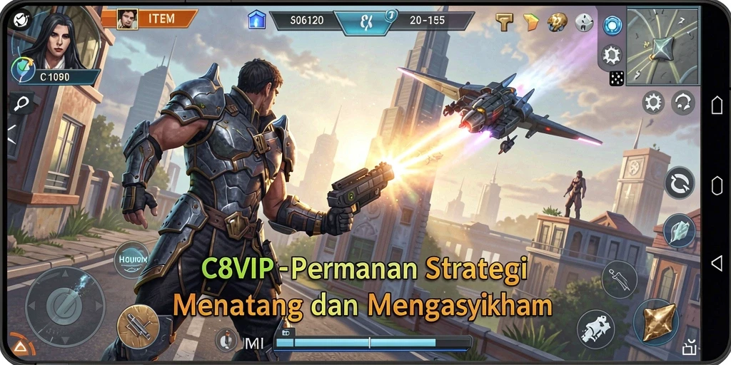 Tampilan gameplay C8VIP dengan aksi strategis yang mendebarkan.