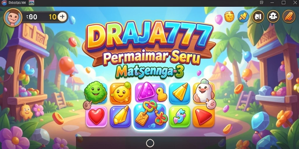 Tampilan screenshot gameplay DRAJA777 memperlihatkan keseruan bermain Match-3.