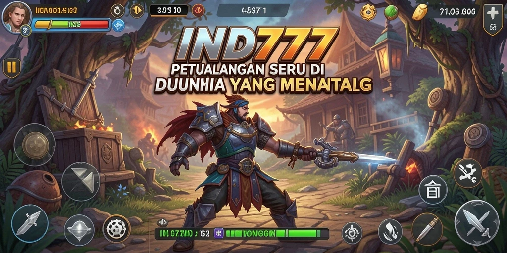 Screenshot utama menampilkan pemain beraksi di dunia petualangan yang memukau.