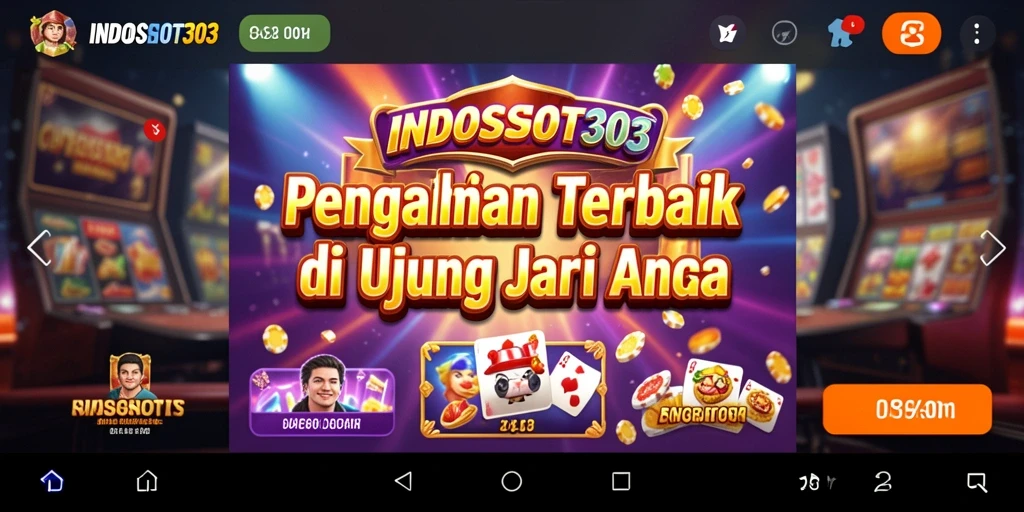 Skrin utama INDOSLOT303 menampilkan berbagai permainan Kasino yang mengasyikkan.