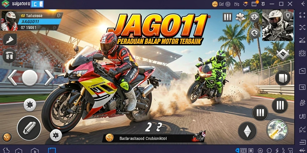 Gameplay seru dan menantang dalam JAGO11 saat balapan motor.
