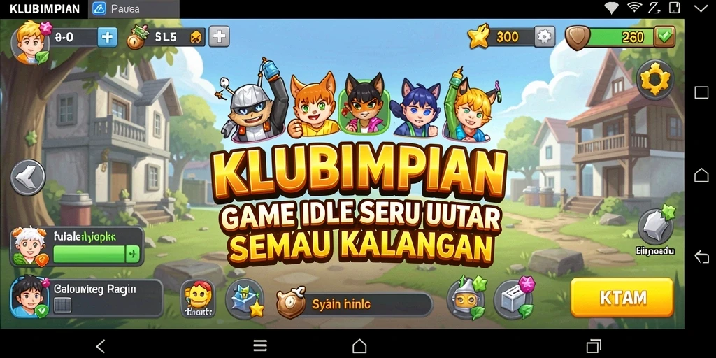 Tampilan gameplay KLUBIMPIAN yang menyenangkan dan interaktif.