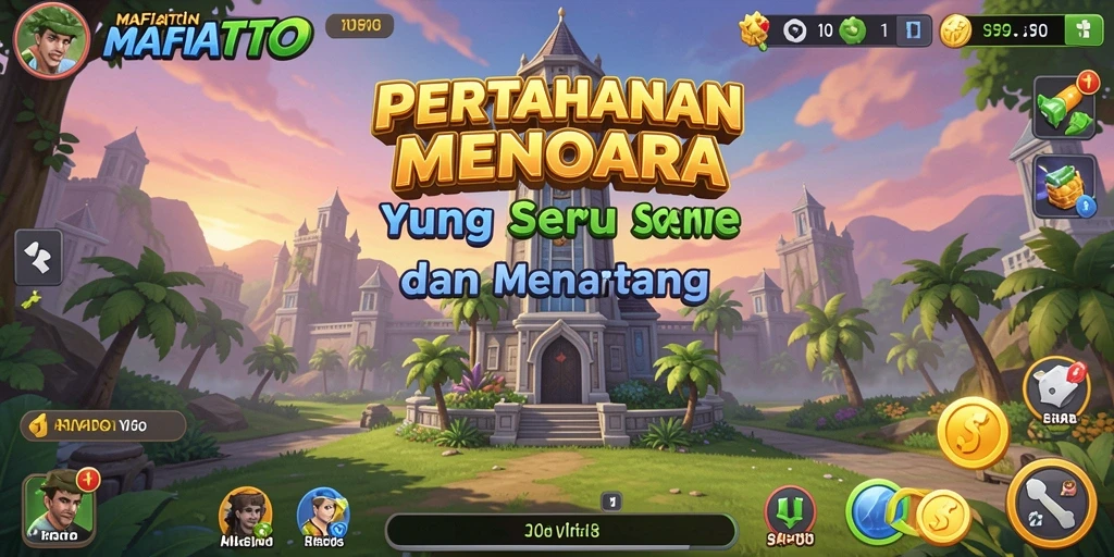 Tampilan gameplay seru di MAFIATOTO menampilkan strategi Tower Defense yang mendebarkan.