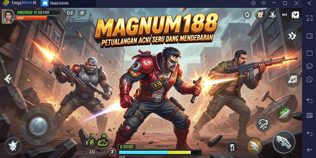Tampilan aksi mendebarkan di MAGNUM188 saat pemain bertarung melawan musuh.