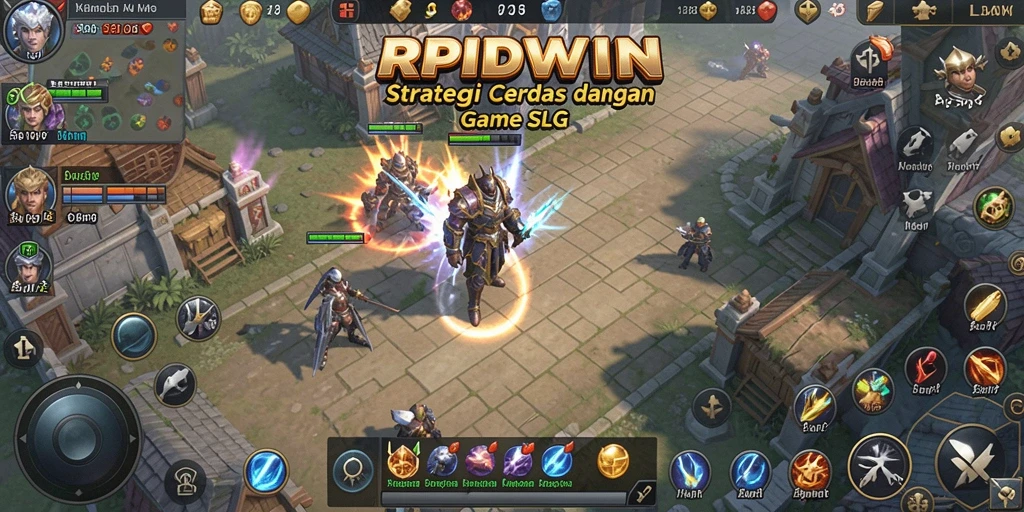 Tampilan dinamis pertempuran dalam game SLG RPIDWIN.