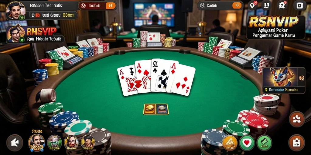 Tampilan menarik dari gameplay Poker di RSNVIP.