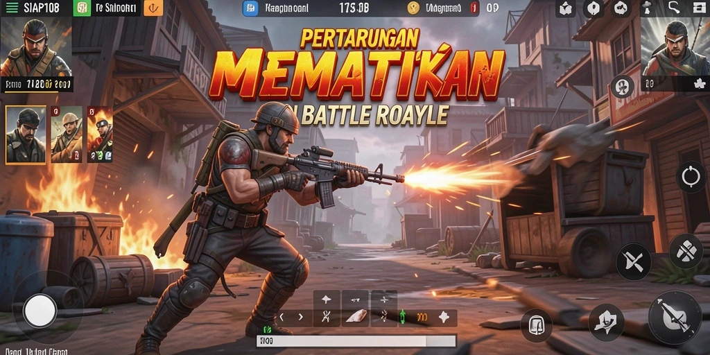 Tampilan gameplay yang menegangkan di medan Battle Royale.