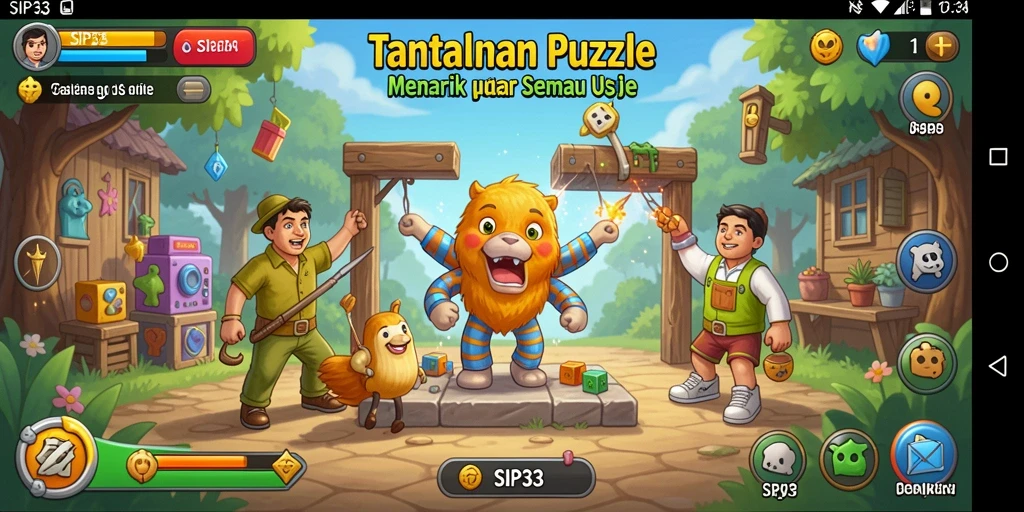 Screenshot menampilkan gameplay menyenangkan dari SIP33 dengan tantangan Puzzle.