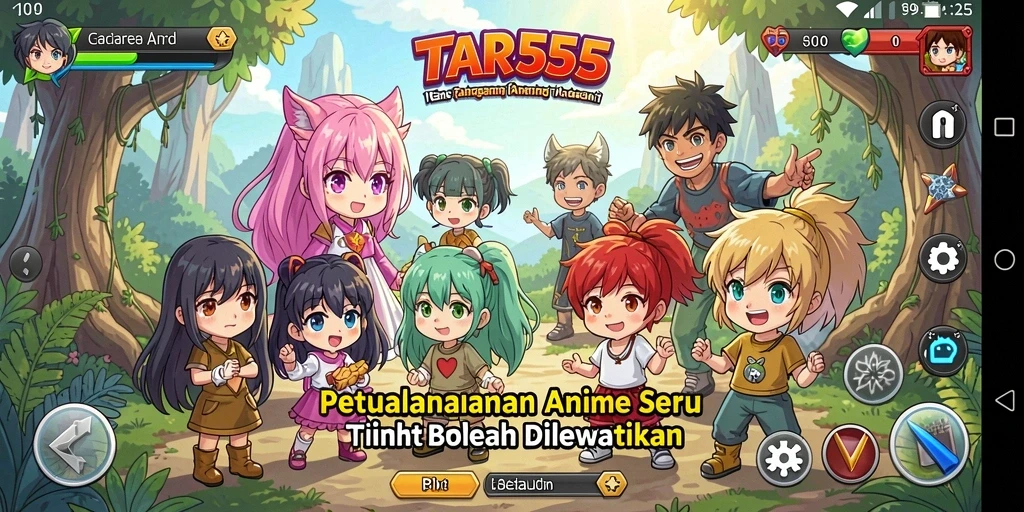 Menampilkan momen seru dalam gameplay Anime TAR555.