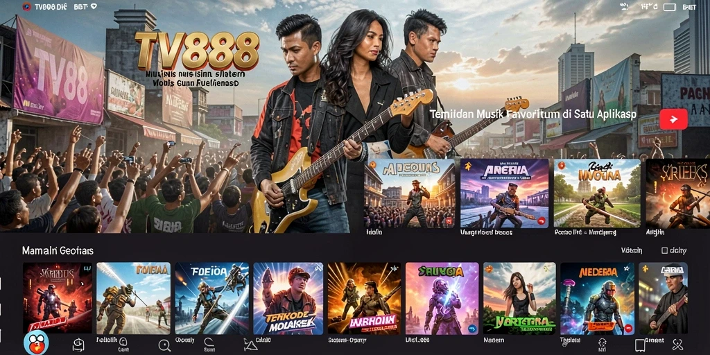 Screenshot TV888 menampilkan pengguna menikmati gameplay musik interaktif.