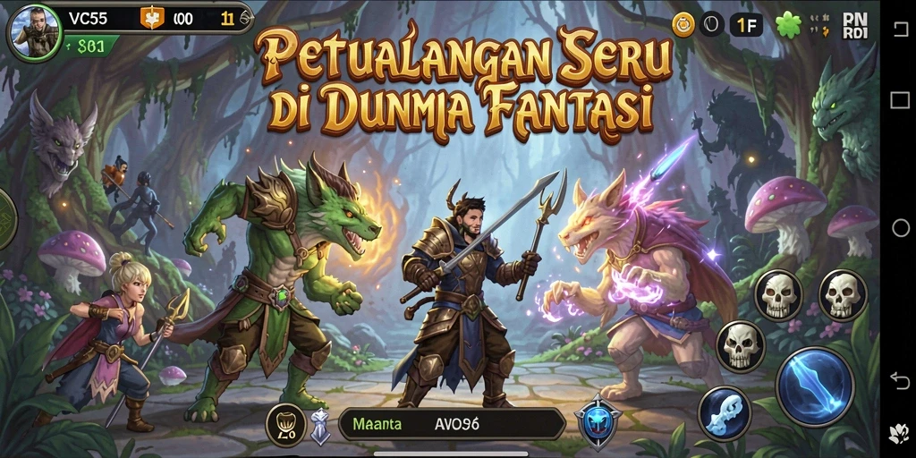 Tangkapan layar gameplay VC55 menunjukkan aksi petualangan yang mendebarkan.