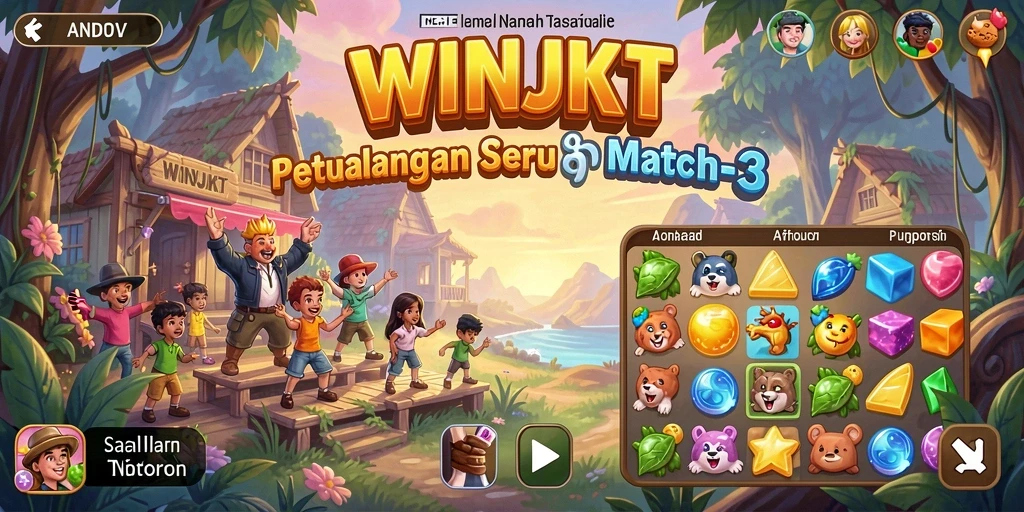 Tampilan gameplay seru dari WINJKT yang penuh warna.