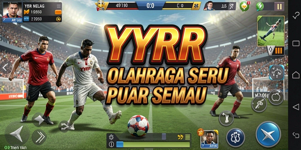 Tampilan utama gameplay YYRR dengan aksi olahraga seru.